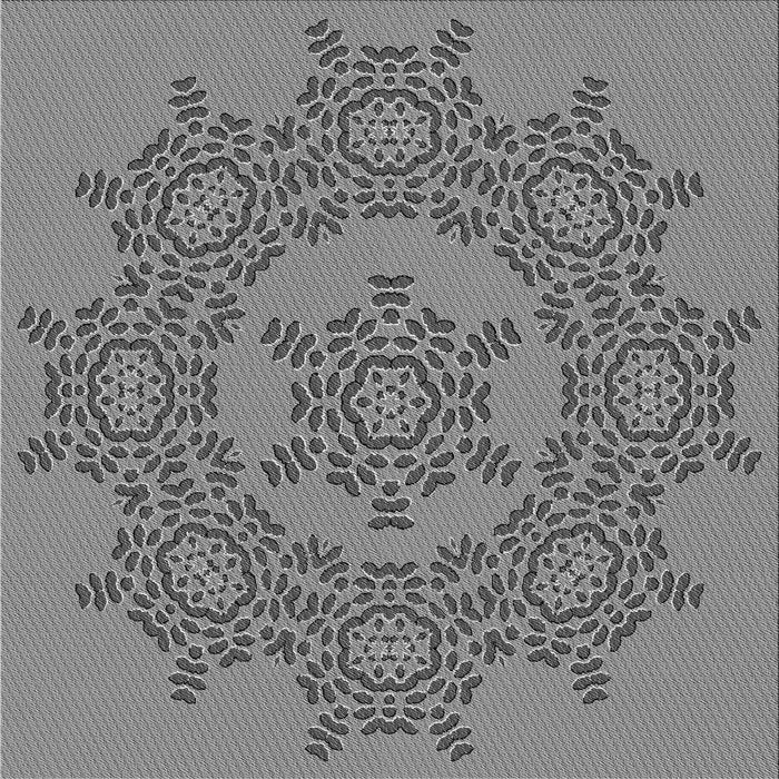 Round Patterned Carbon Gray Rug, pat3687gry