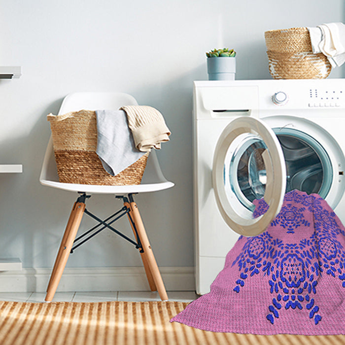 Machine Washable Transitional Violet Purple Rug in a Washing Machine, wshpat3687pur