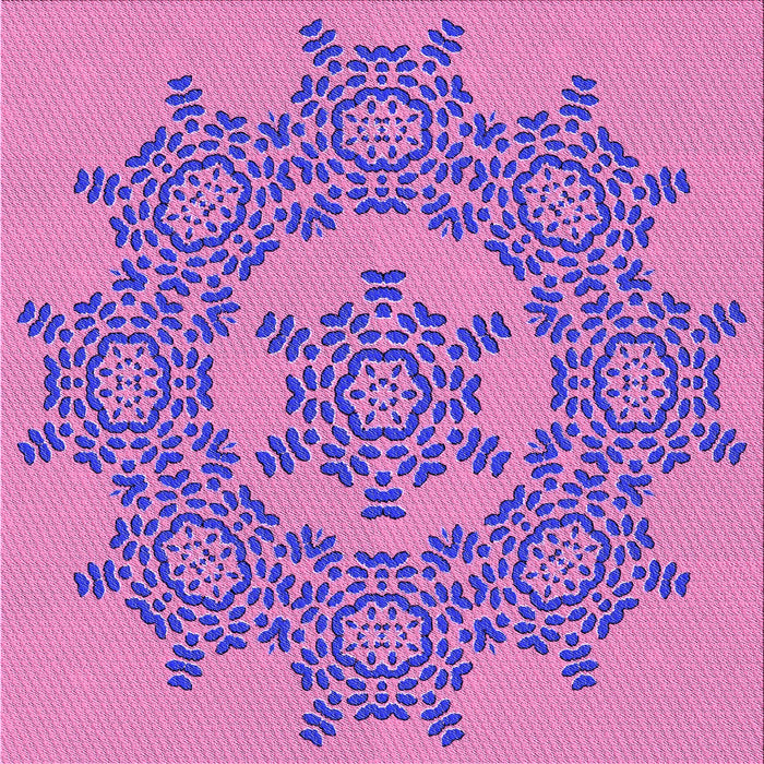 Round Patterned Violet Purple Rug, pat3687pur