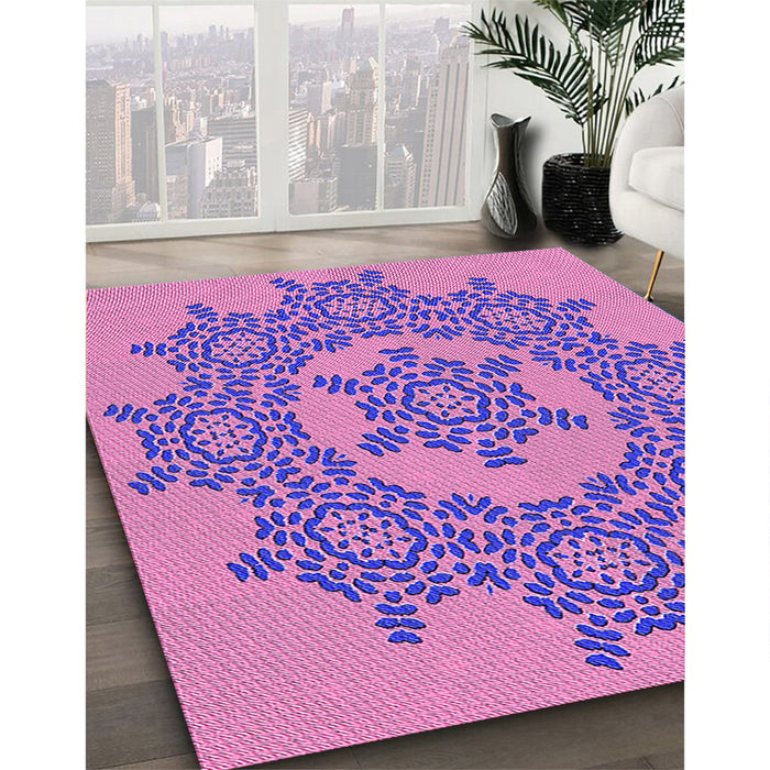 Patterned Violet Purple Rug in Family Room, pat3687pur