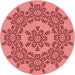 Square Machine Washable Transitional Light Coral Pink Rug in a Living Room, wshpat3687rd