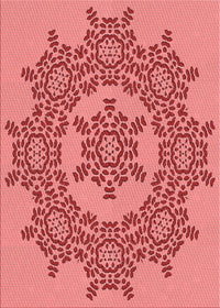 Machine Washable Transitional Light Coral Pink Rug, wshpat3687rd