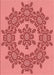 Machine Washable Transitional Light Coral Pink Rug, wshpat3687rd