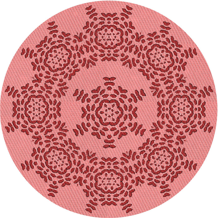 Square Patterned Light Coral Pink Rug, pat3687rd