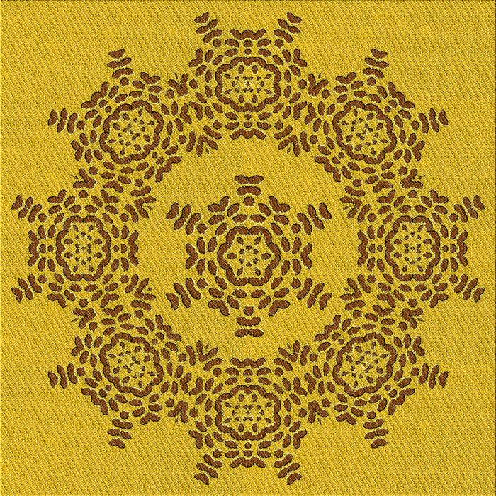 Round Machine Washable Transitional Dark Bisque Brown Rug, wshpat3687yw