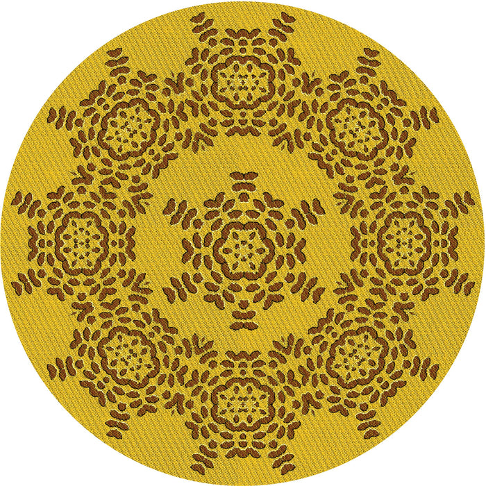 Square Patterned Dark Bisque Brown Rug, pat3687yw