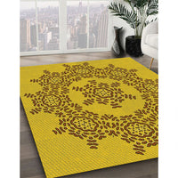 Patterned Dark Bisque Brown Rug, pat3687yw