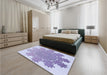 Patterned Medium Purple Rug in a Bedroom, pat3688blu