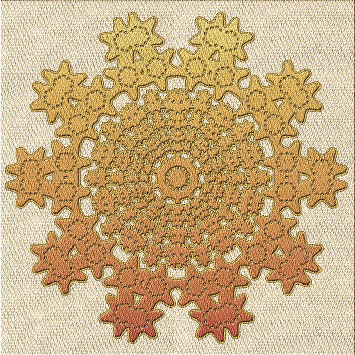 Round Patterned Brown Gold Rug, pat3688brn