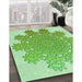 Machine Washable Transitional Jade Green Rug in a Family Room, wshpat3688grn