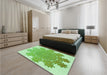 Patterned Jade Green Rug in a Bedroom, pat3688grn