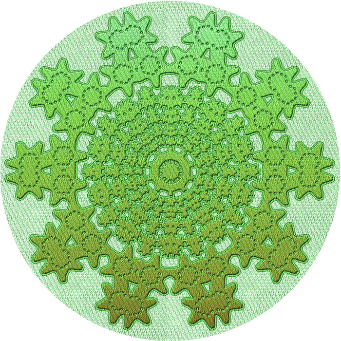 Square Patterned Jade Green Rug, pat3688grn