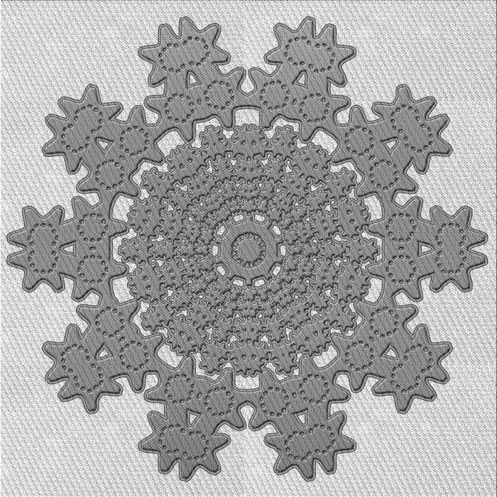 Round Patterned Platinum Gray Rug, pat3688gry