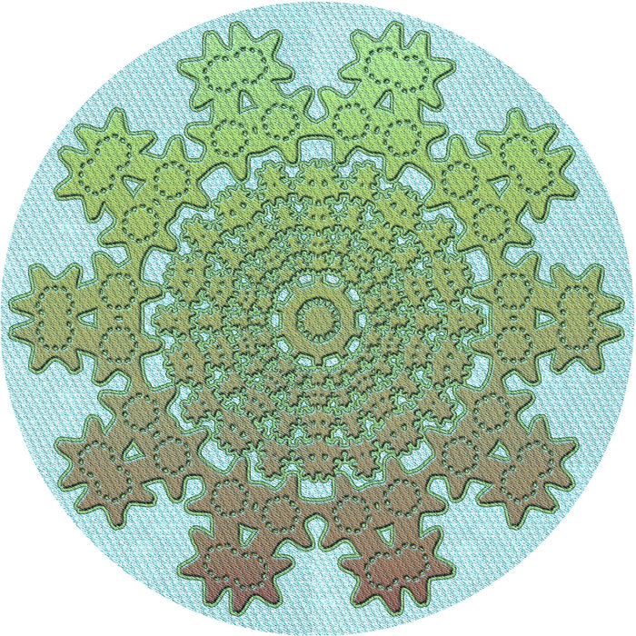 Square Patterned Green Rug, pat3688lblu