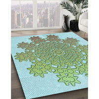 Patterned Green Rug, pat3688lblu