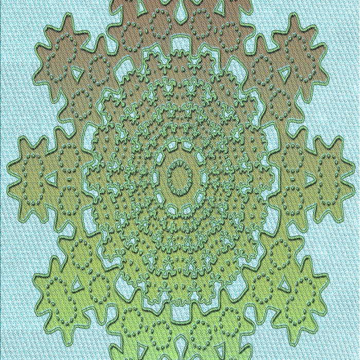 Machine Washable Transitional Green Rug, wshpat3688lblu