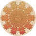 Square Patterned Orange Rug, pat3688org
