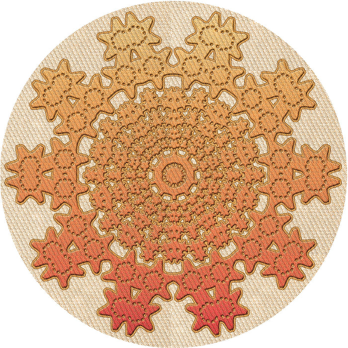 Square Machine Washable Transitional Orange Rug in a Living Room, wshpat3688org