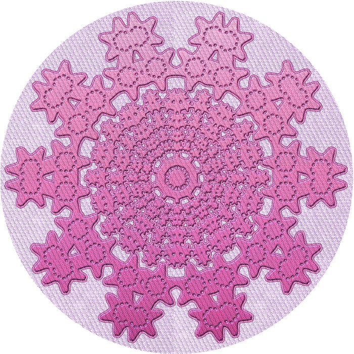 Square Machine Washable Transitional Blossom Pink Rug in a Living Room, wshpat3688pur