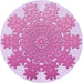 Square Patterned Blossom Pink Rug, pat3688pur