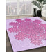 Patterned Blossom Pink Rug in Family Room, pat3688pur