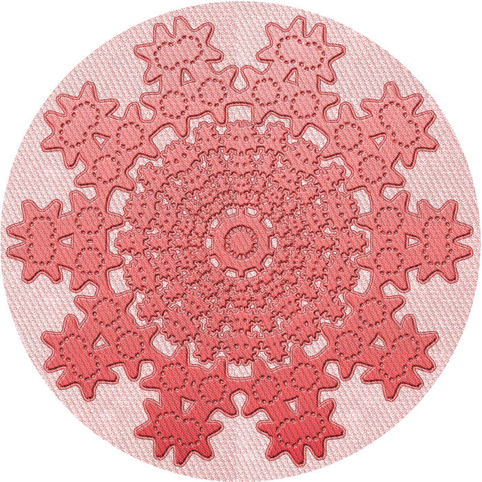 Square Patterned Red Rug, pat3688rd