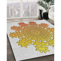 Patterned Copper Brown Novelty Rug, pat3688