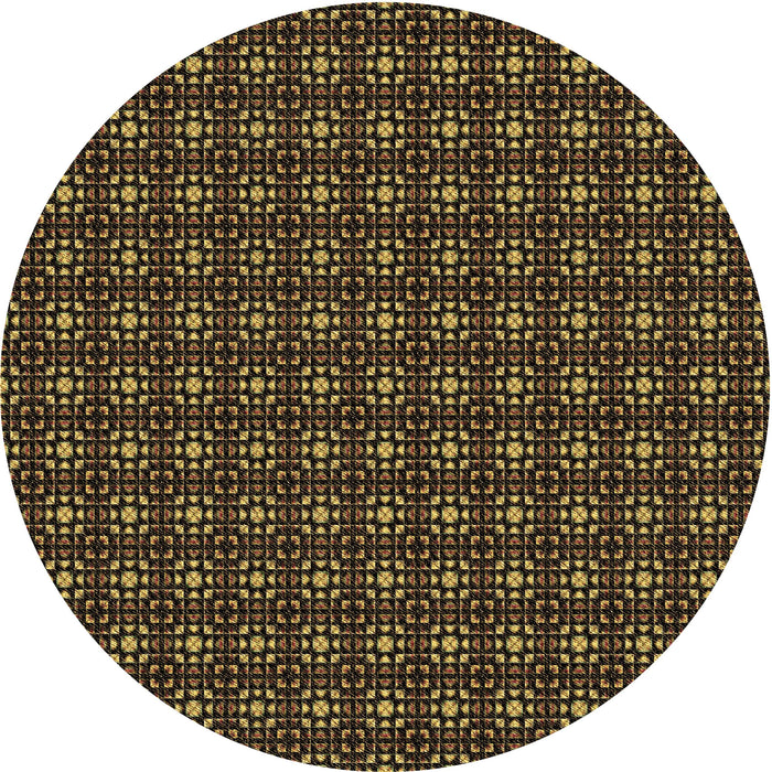 Square Patterned Midnight Gray Rug, pat3689brn