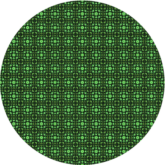 Square Patterned Black Rug, pat3689grn