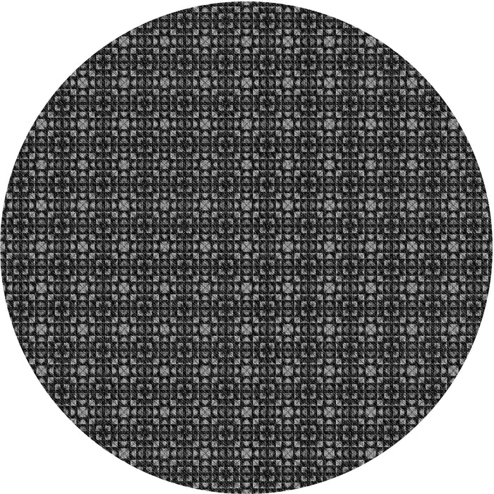 Square Patterned Midnight Gray Rug, pat3689gry