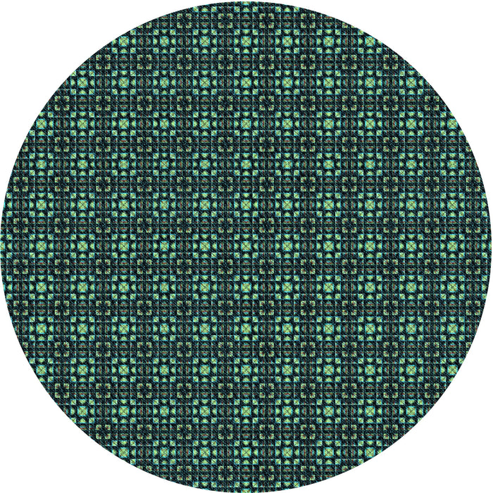 Square Machine Washable Transitional Dark Slate Grey Green Rug in a Living Room, wshpat3689lblu