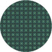 Square Patterned Dark Slate Grey Green Rug, pat3689lblu