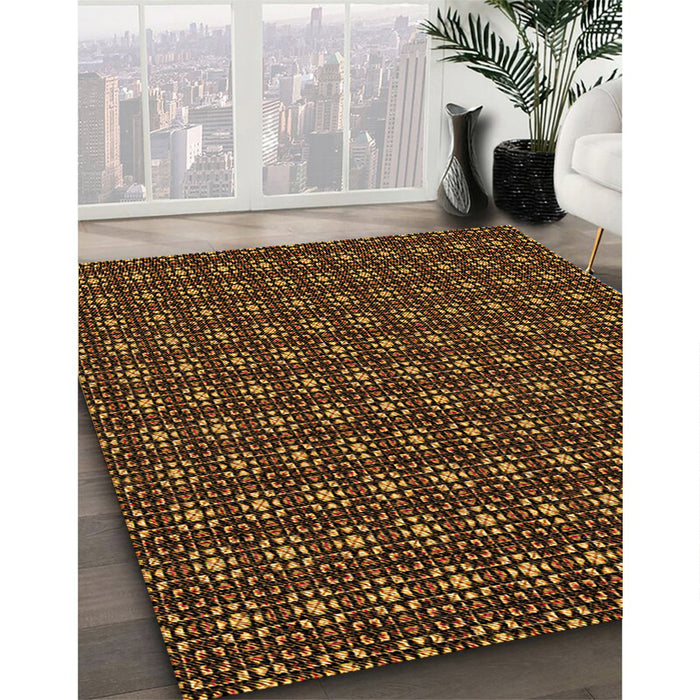 Machine Washable Transitional Black Brown Rug in a Family Room, wshpat3689org