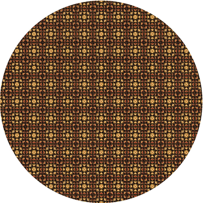 Square Patterned Black Brown Rug, pat3689org