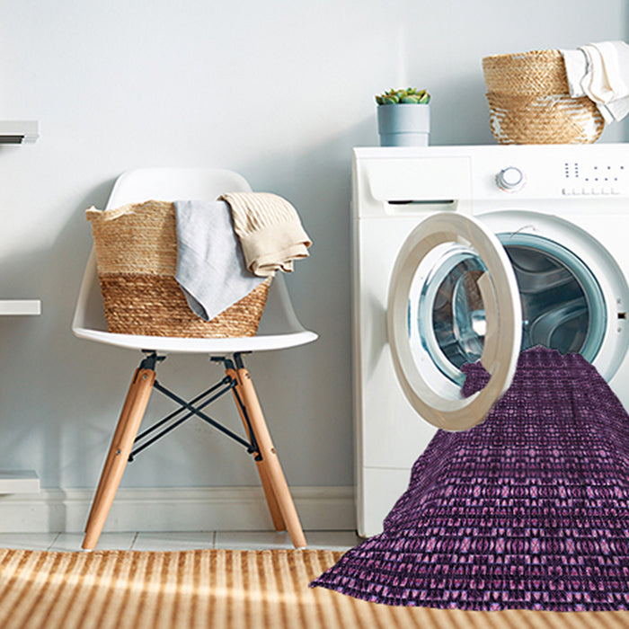 Machine Washable Transitional Dark Purple Rug in a Washing Machine, wshpat3689pur