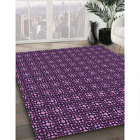 Patterned Dark Purple Rug, pat3689pur