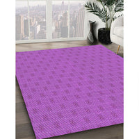 Patterned Bright Neon Pink Purple Rug, pat369pur