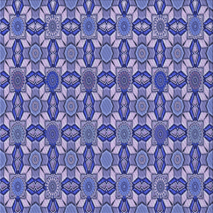 Round Patterned Purple Mimosa Purple Rug, pat3690blu