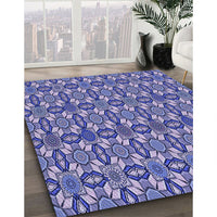 Patterned Purple Mimosa Purple Rug, pat3690blu