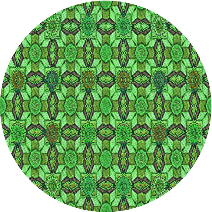 Square Machine Washable Transitional Neon Green Rug in a Living Room, wshpat3690grn