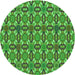 Square Patterned Neon Green Rug, pat3690grn