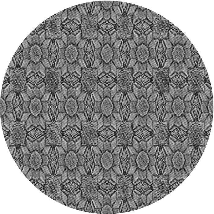 Square Patterned Black Rug, pat3690gry