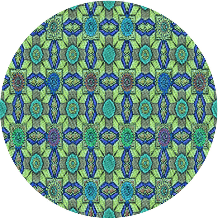 Square Patterned Blue Rug, pat3690lblu