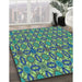 Machine Washable Transitional Blue Rug in a Family Room, wshpat3690lblu