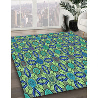 Patterned Blue Rug, pat3690lblu