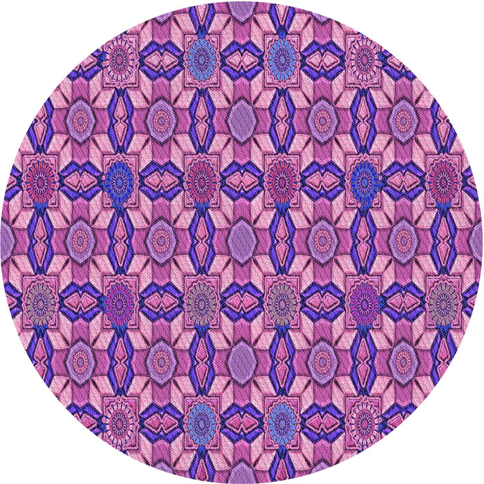 Square Patterned Dark Magenta Purple Rug, pat3690pur