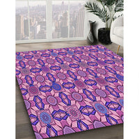 Patterned Dark Magenta Purple Rug, pat3690pur