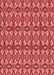 Machine Washable Transitional Red Rug, wshpat3690rd