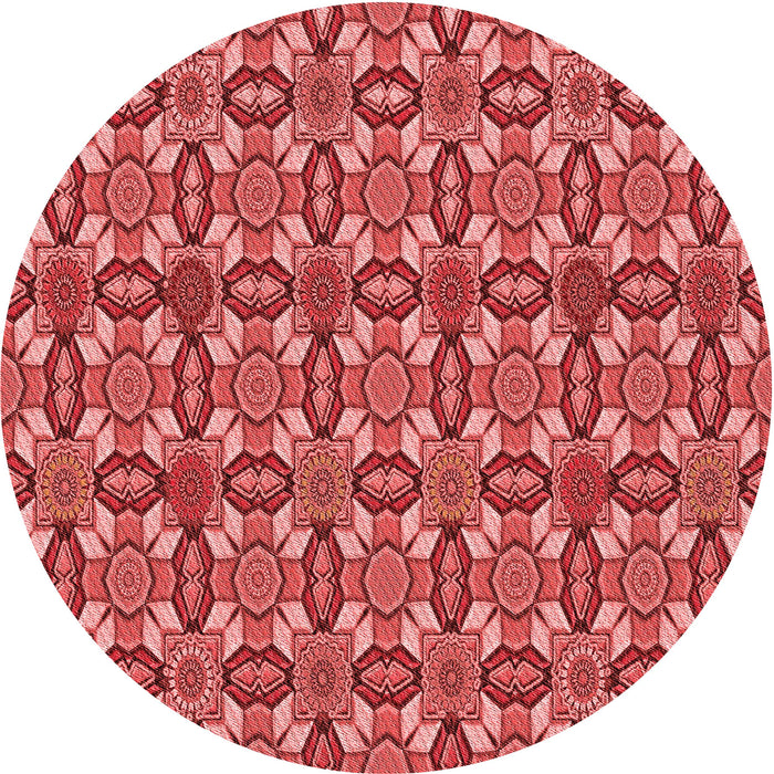 Square Patterned Red Rug, pat3690rd