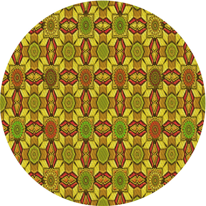 Square Patterned Saddle Brown Rug, pat3690yw